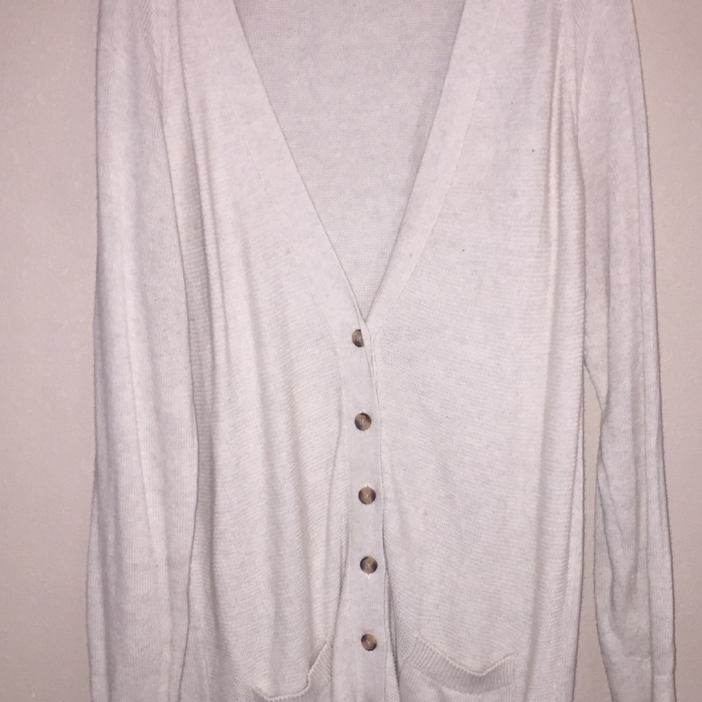 Cream long gap cardigan .